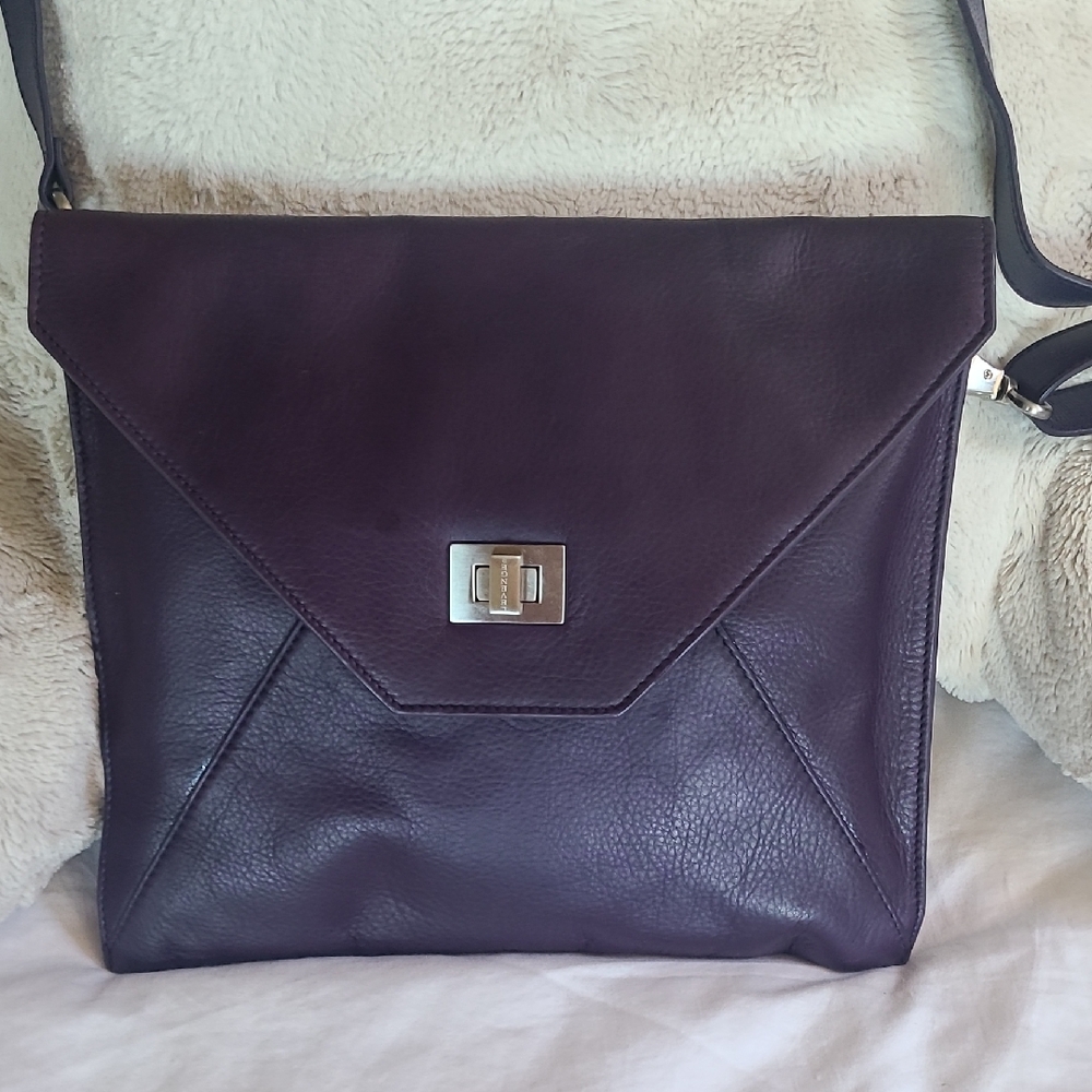 Levenger Envelope crossbody bag Eggplant
